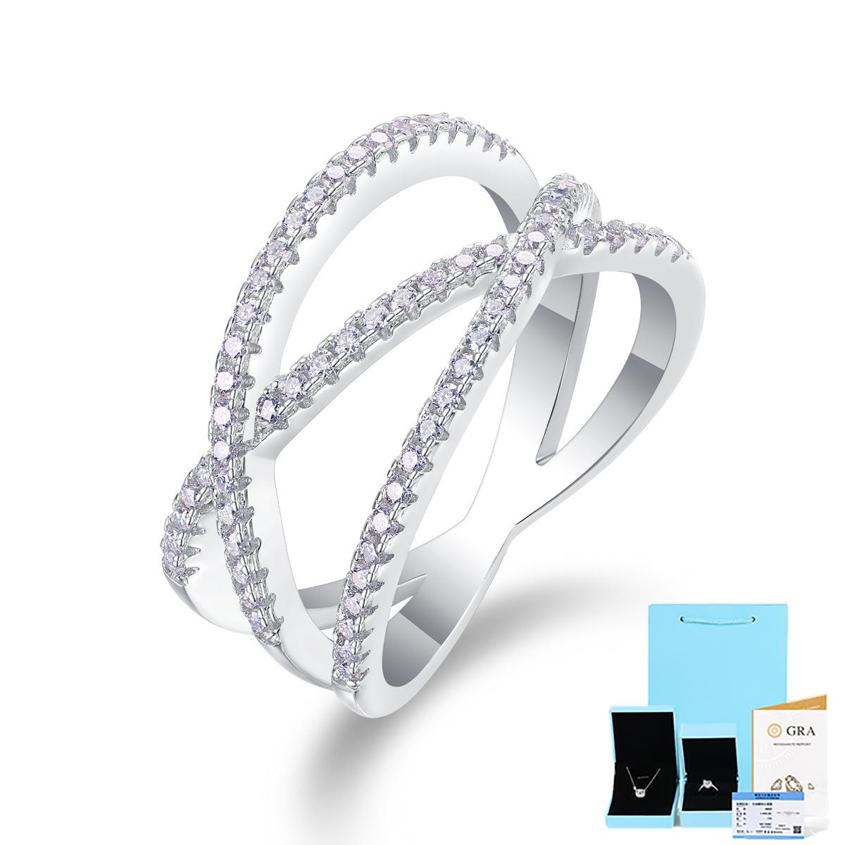 

Серебряное кольцо S925 с муассанитом, закрытое кольцо Beauty No. 7