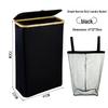 Foldable Bamboo Laundry Hamper with Lid - Oxford Cloth Dustproof Storage Basket