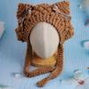 Newborn baby cute autumn and winter warm lamb wool anti-droplet hat mask removable protective hat