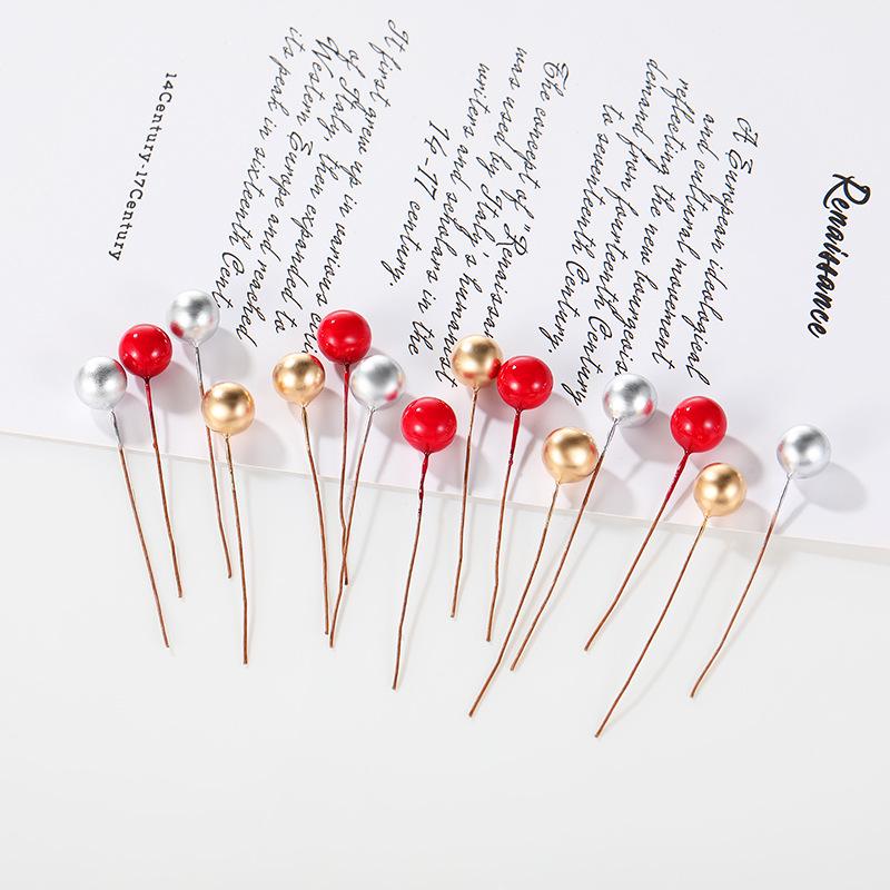 Christmas Red Foam Cherry Ornaments - Small Decorative Berries