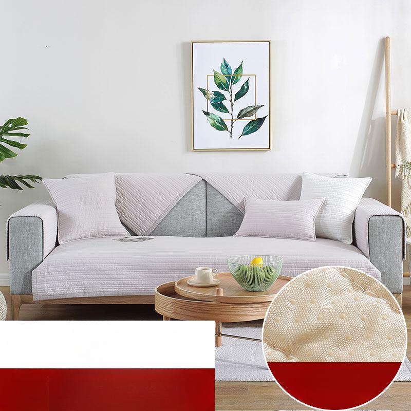 Luxury Living Room Sofa Cushion Cover Towel Four Seasons General Simple Modern Solid Color Cotton Non-slip Sofa Cover.