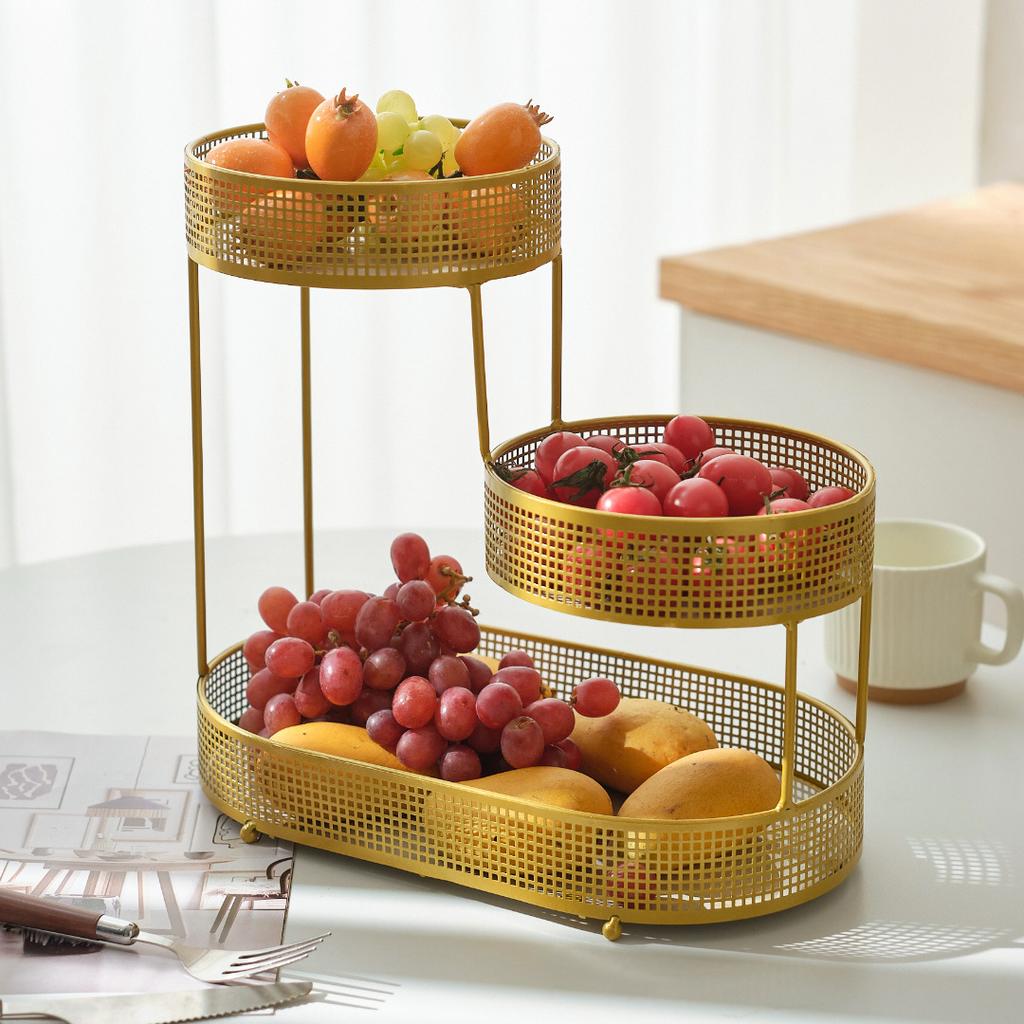 Fruit Basket, Living Room, Coffee Table, Household Multi-Layer Fruit Plate Rack, Snack Rack, Nordic Candy Storage Rack