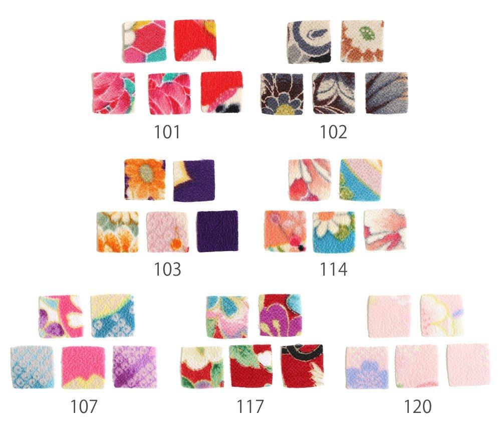 Nippon Chuko NBK Ichigoe Chirimen Fabric for Tsumami 30 16 X Craft Supplies Pre-Cut Zaiku, Patterned, Sheets, 16mm, S50GC16-104,