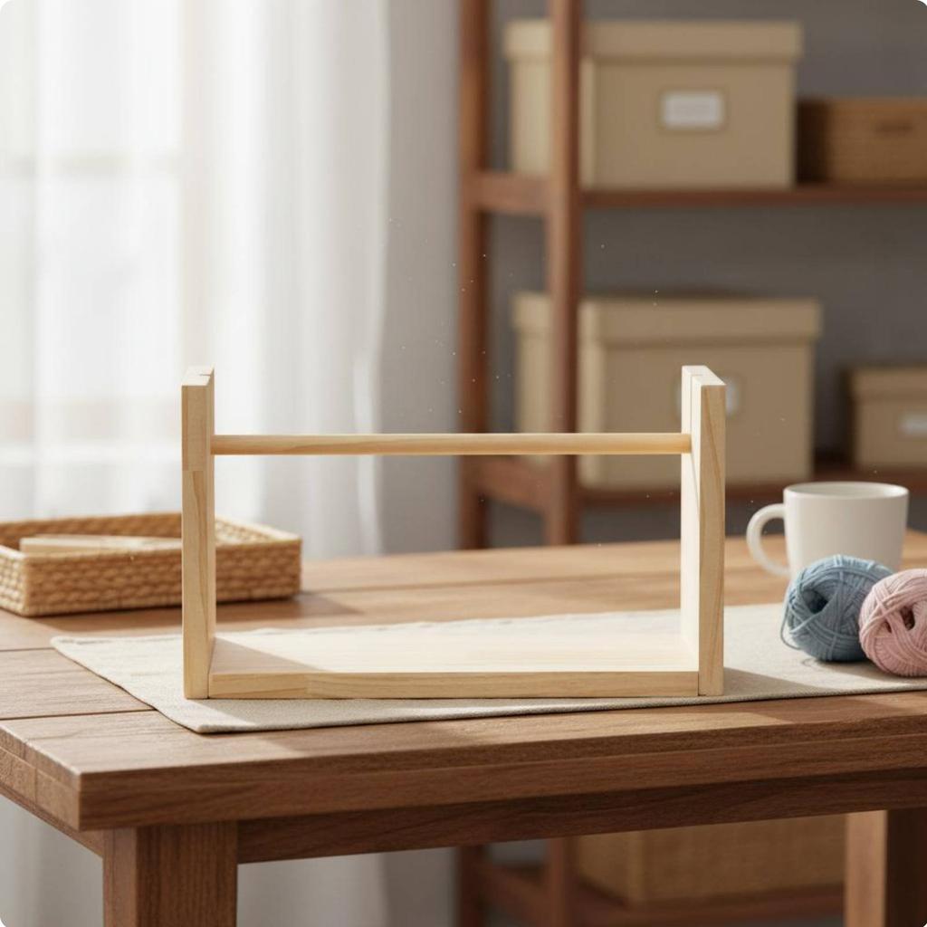Yarn Spool Rack Knotsnag-resistantFree Wooden Yarn Holder Crafting Supply Sturdy Wood Even Rotation for Crocheters
