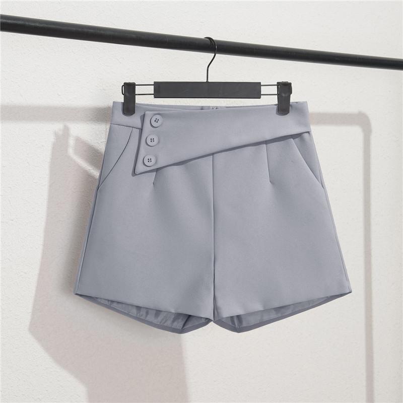 Blue suit shorts women's black summer thin year new loose high waist a word casual wide leg hot pants