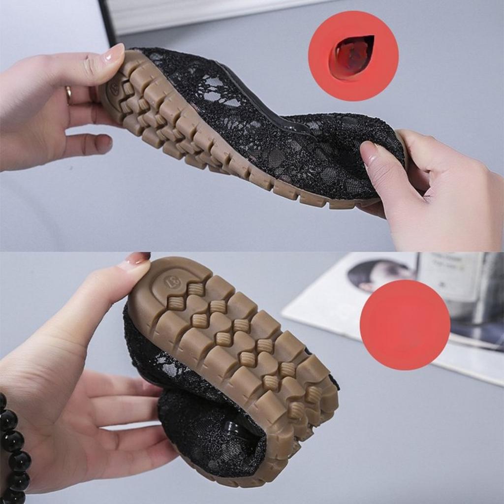 Modische Ballerinas für Damen mit floralem Spitzendetail – atmungsaktiv, zum Hineinschlüpfen, Loafer mit runder Zehenpartie, Design, ganzjähriger Komfort, Ballerinas