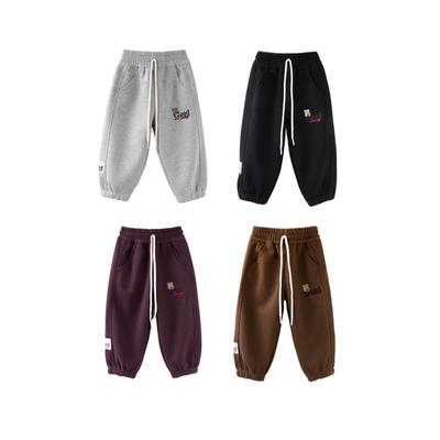 Spring and Autumn Crawler Boys and Girls Sports Pants Thick Bear Loose Sweatpants Kids Pants Baby Boy Ankle Banded Pants