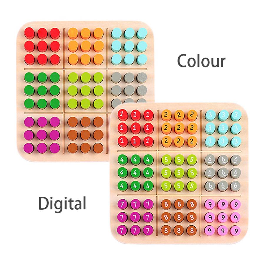 Çocuk Sudoku Oyunları Satranç Oyuncakları Bilişsel Renk Dijital Tahta Parti Oyunları Eğitici Sudoku Bulmacalar Ahşap Oyuncaklar Beyin Eğitimi