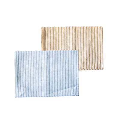 VETLER Indijos medvilnės 2 didelių virtuvinių šluosčių rinkinys su plaunamu Furoshiki pietų maišeliu ir stilingu interjero dekoru, dryžuotas, 100% kilpinis, padėkliukai,