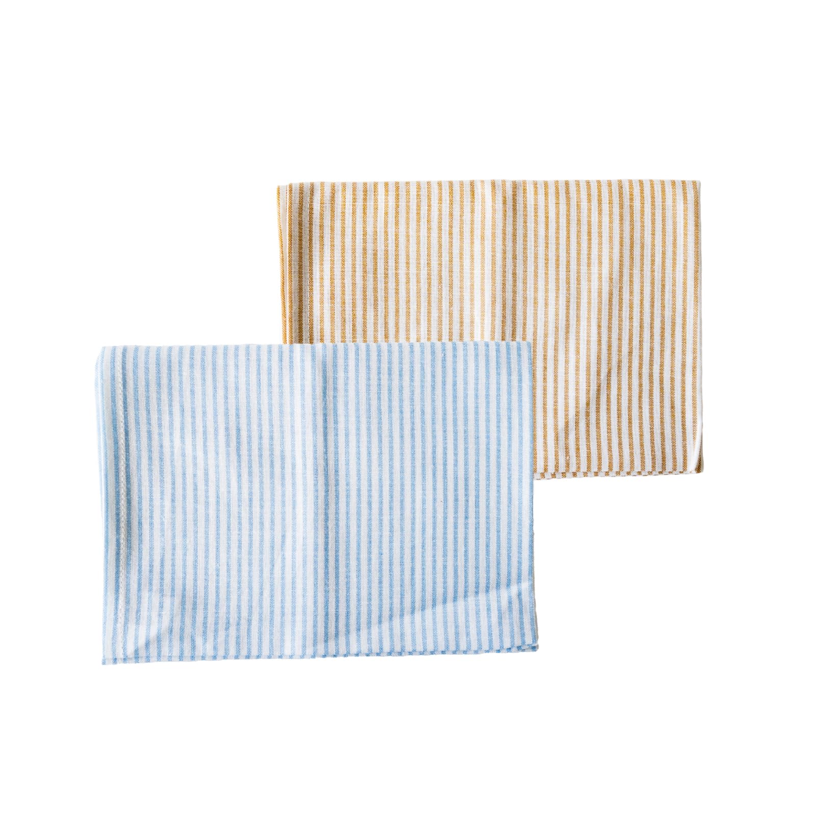 

VETLER Набор из 2 больших кухонных салфеток из индийского хлопка с моющимся фуросики для ланча и стильного декора интерьера, полоска, 100% петли, подставки под тарелки,