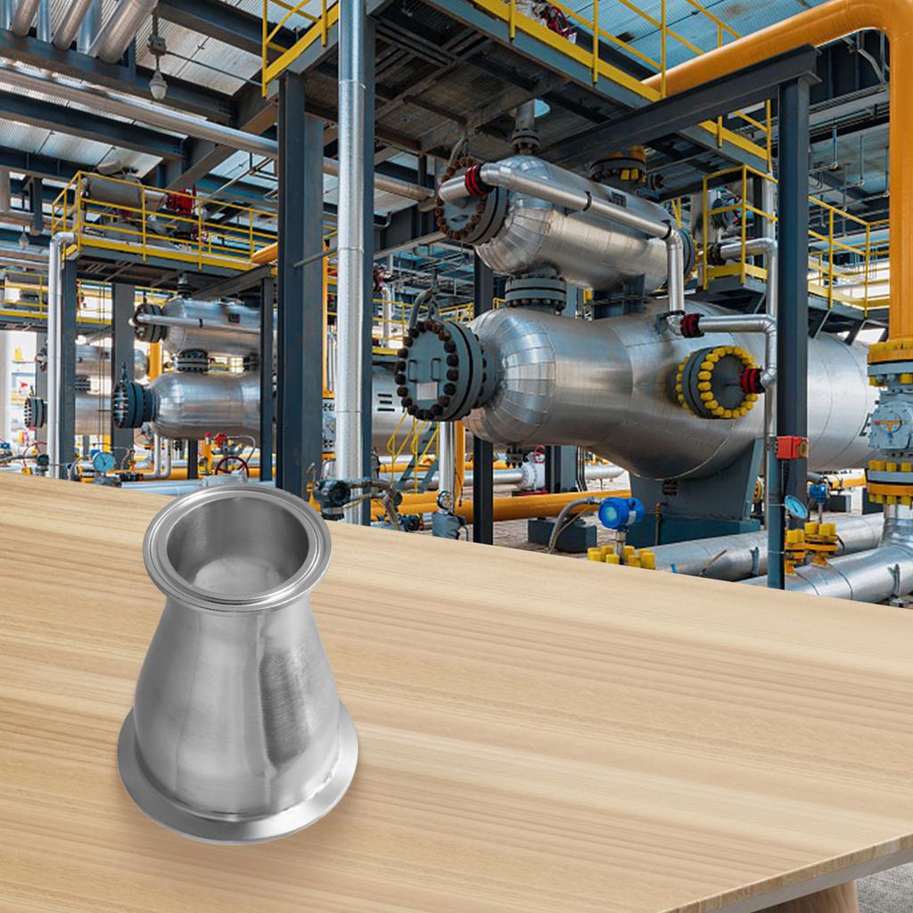 304 Stainless Steel 3 X 2 Reducer Tri Clamp Easy Installation Food Processing For Sanitary Pipes Non-permanent Sealing