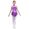 Rhinestone Sequins Figure Ice Skating Dress for Girls Kids Ballet Dance Dress Child Gymnastics Lyrical Dance Dress Costumes