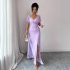 2026 Cross-border Europe, America, Amazon's New V-neck Cross-waist Fishtail Skirt, Flying Sleeve Pleated Temperament Hip Skirt