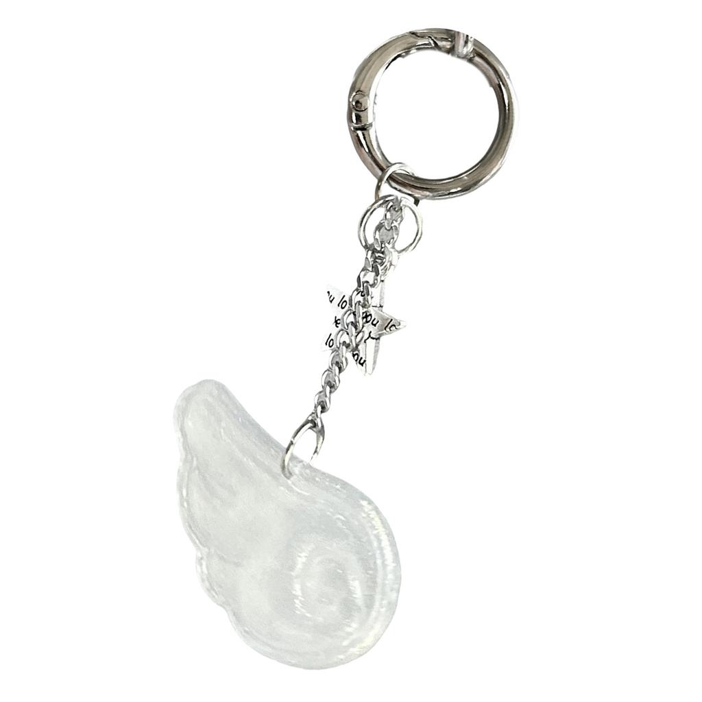 Fashionable Unisex Key Holder Angel Wing Keyring With Sparkling Star Accent Multifunctional For Backpacks Or Keys