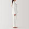 MUJI Women's Seamless Side Pajamas, Smooth Cut and Sew Long Sleeves, Off-White, Size XL, FD1L6A5S