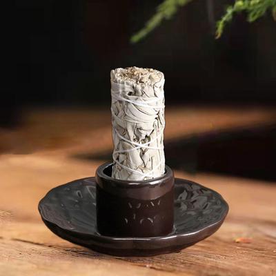 Sage Holder Candle Decorative Bundle Burner Palo for Desk Living Room Office Gift