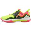 Li Ning Battle Halberd Cushioning Slip Resistant Abrasion Resistant Low Top Badminton Shoes Men's Pink Yellow Green AYAQ005-4