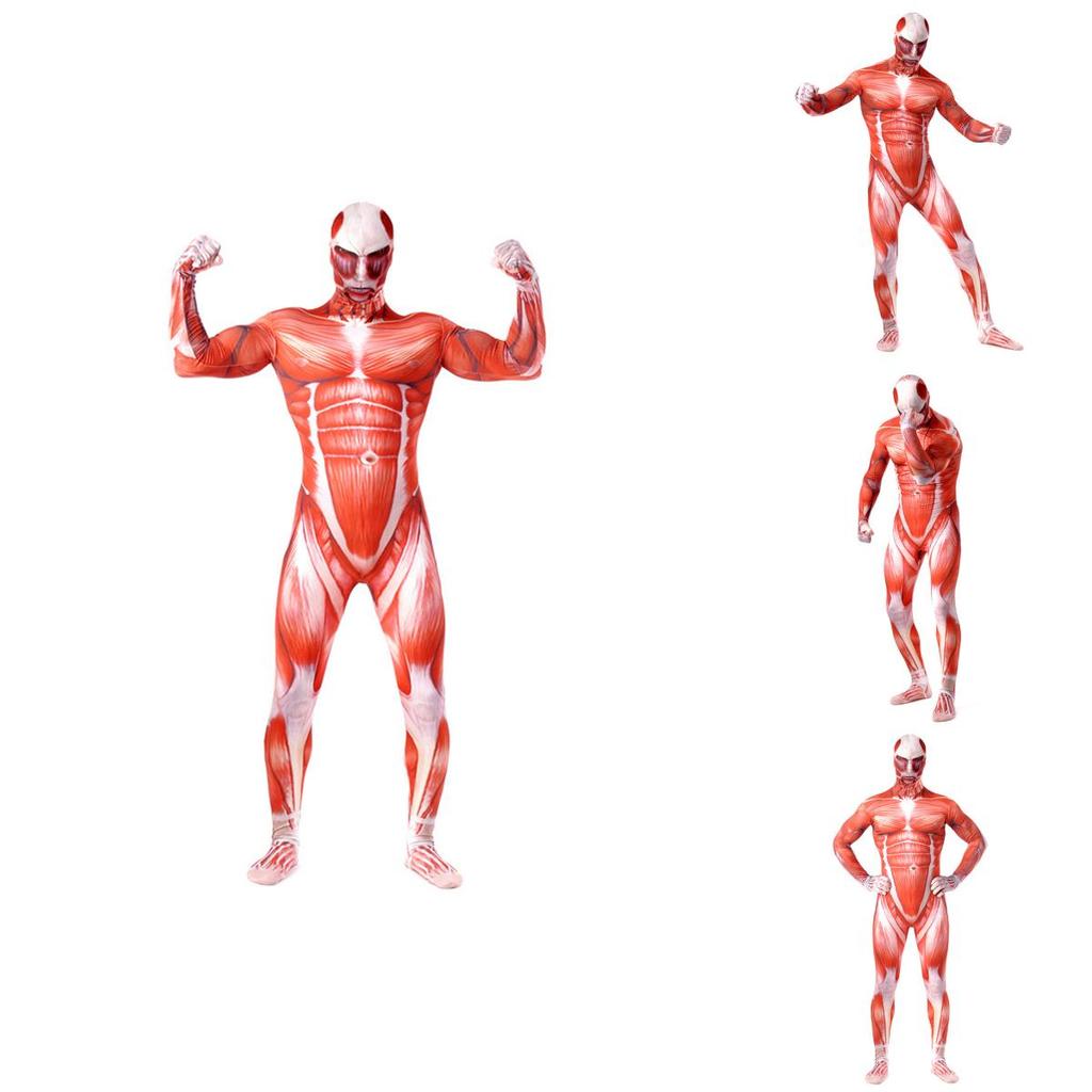 Tuta Integrale Halloween Attack On Titan Scheletro Muscoli Lycra Spandex Tuta Per Tutte Le Taglie