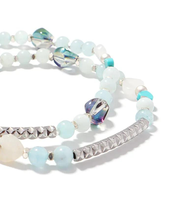 Ocean Heart Aquamarine Bracelet (PLT-BR-142_SKB)