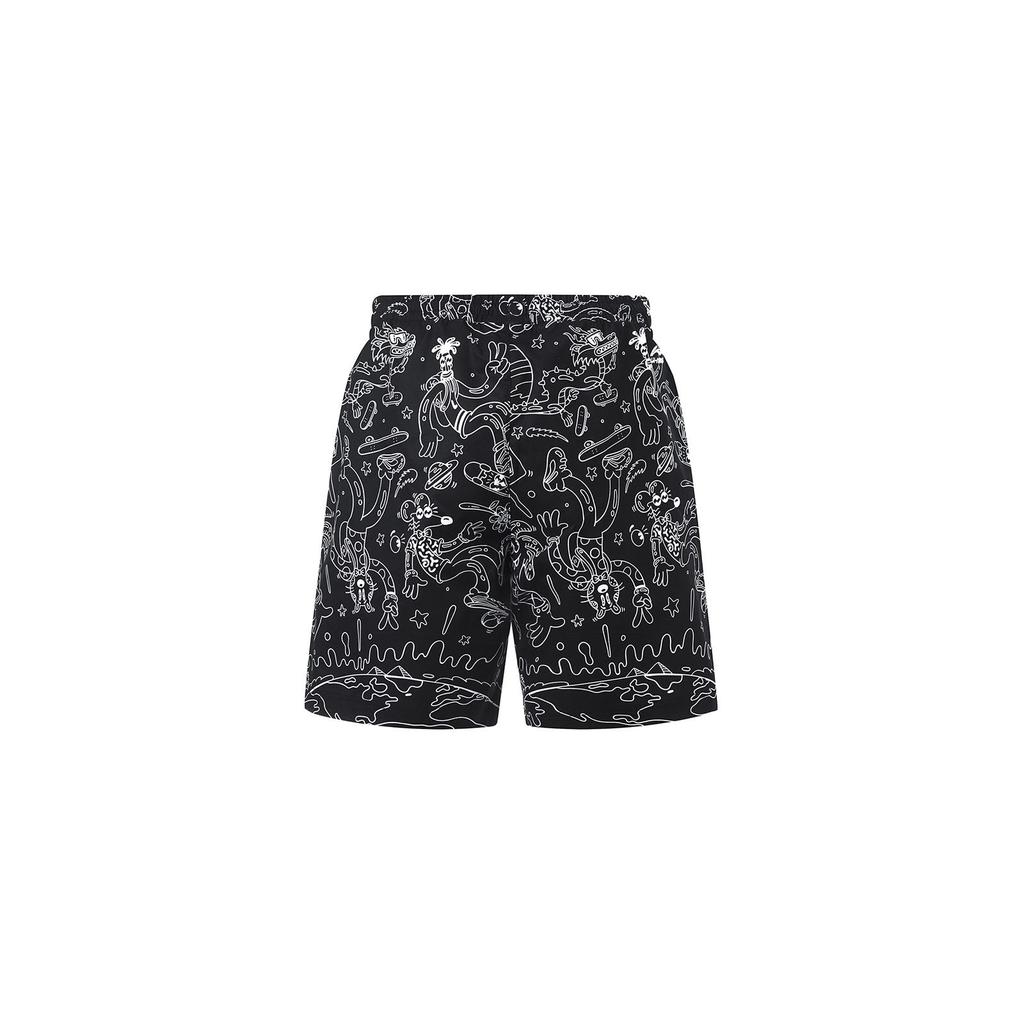 Li Ning Sports Shorts Men's Black White AKST053-1