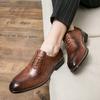 Old British Style Mens Luxury Business Leather Shoes Classic Office Formal Shoes Gentleman Wedding Social Leisure Shoes Footwear