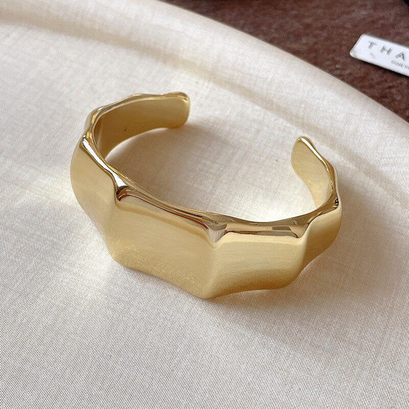 Europe and America Cross Border Wave Cold Wind Open-Ended Bracelet Simple and Exaggerated Stylish Bracelet Accessible Luxury Fancy Bracelet for Women