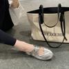 Studiolee Cross Strap Silver Round Head Soft Leather Mary Jane Women's Shoes Light Mouth Flat Shoes