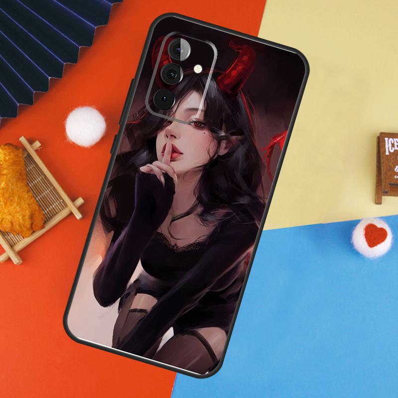 Aesthetic Devil Woman Bad Girl Case For Samsung Galaxy A53 A33 A13 A54 A34 A14 A56 A36 A16 A06 A12 A32 A52 A35 A17 A15 A55