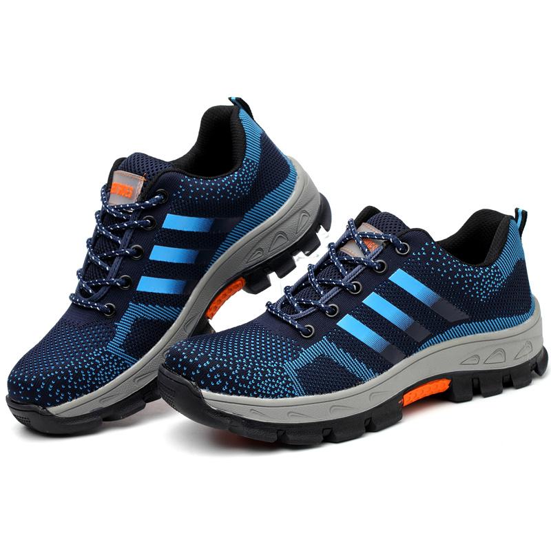 Lightweight Men Safety Shoes Steel Toe Cap Work Sneakers Men Anti-smash Anti-puncture Indestructible Shoes Protective Shoes