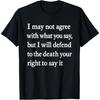 Retro Voltaire Citaat Ik Ben Het Misschien Niet Eens Vrijheid van Meningsuiting T-Shirt