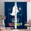 2pcs,2D Plane Printing Creative Curtains Halloween Ghost (15) Polyester Fabric (without Rod) Versatile All Perfect for Bedroom,