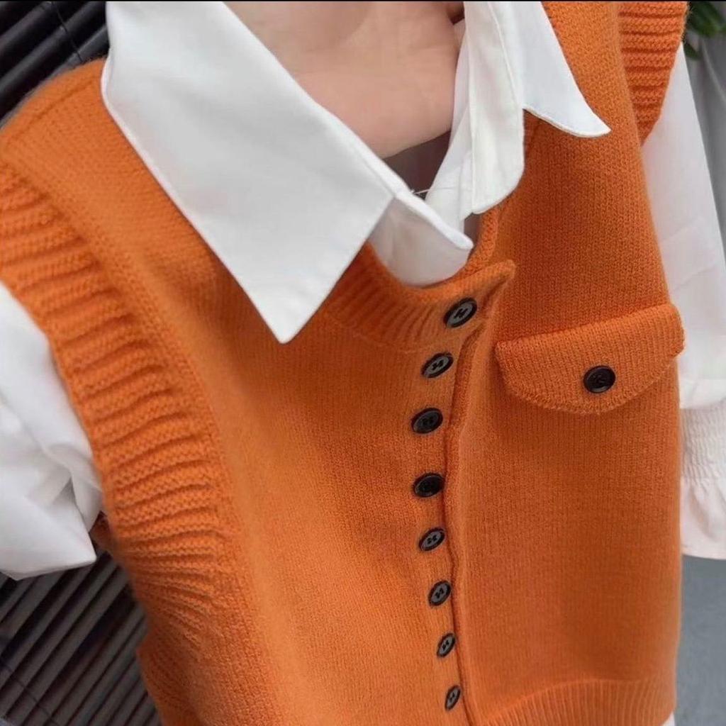 Modisches einfaches mehrlagiges Strickwesten-Top für Damen – Lockerer lässiger vielseitiger ärmelloser Cardigan