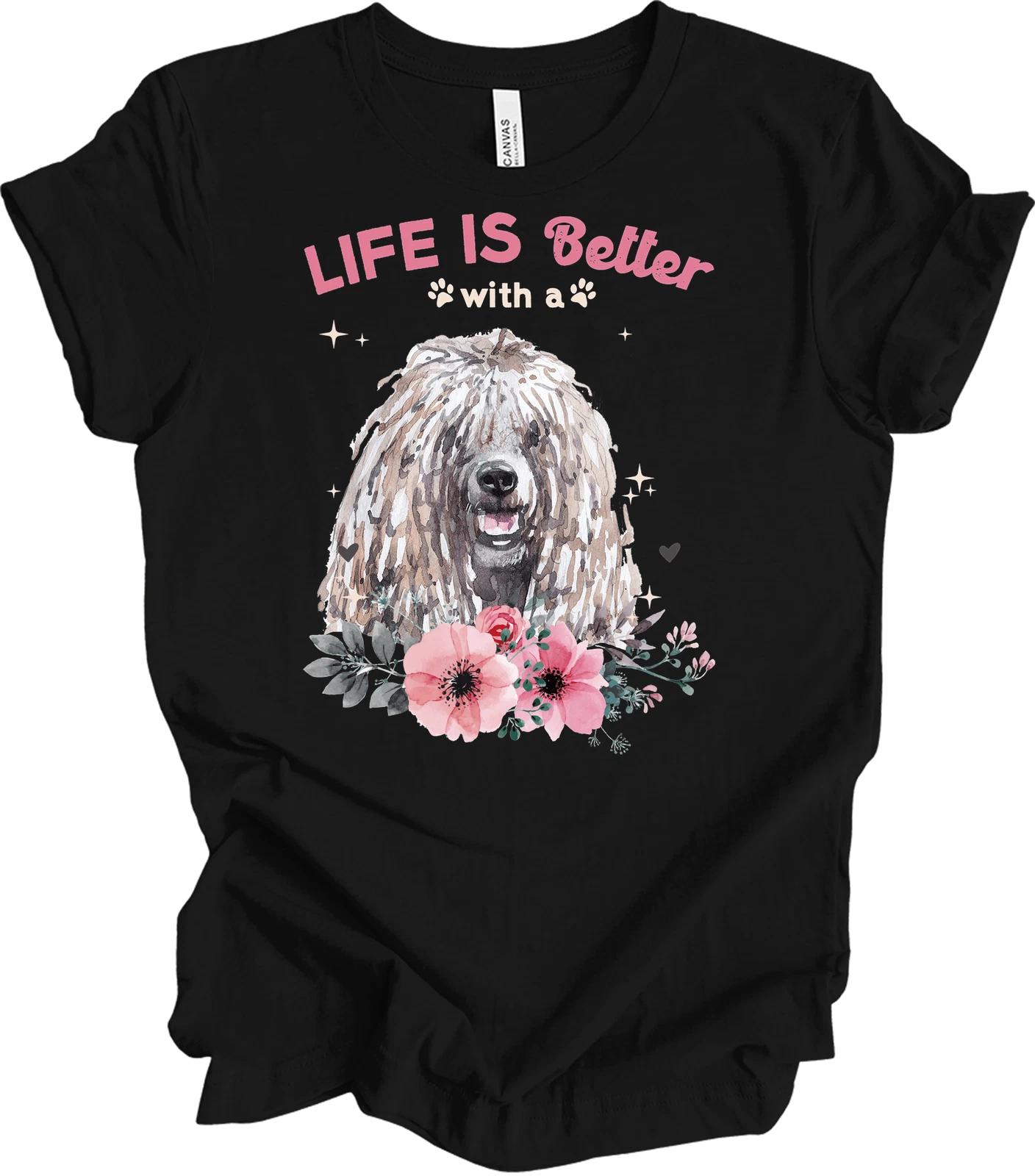 Life Is Better with a Puli Komondor Dog Lover T shirt 4XL
