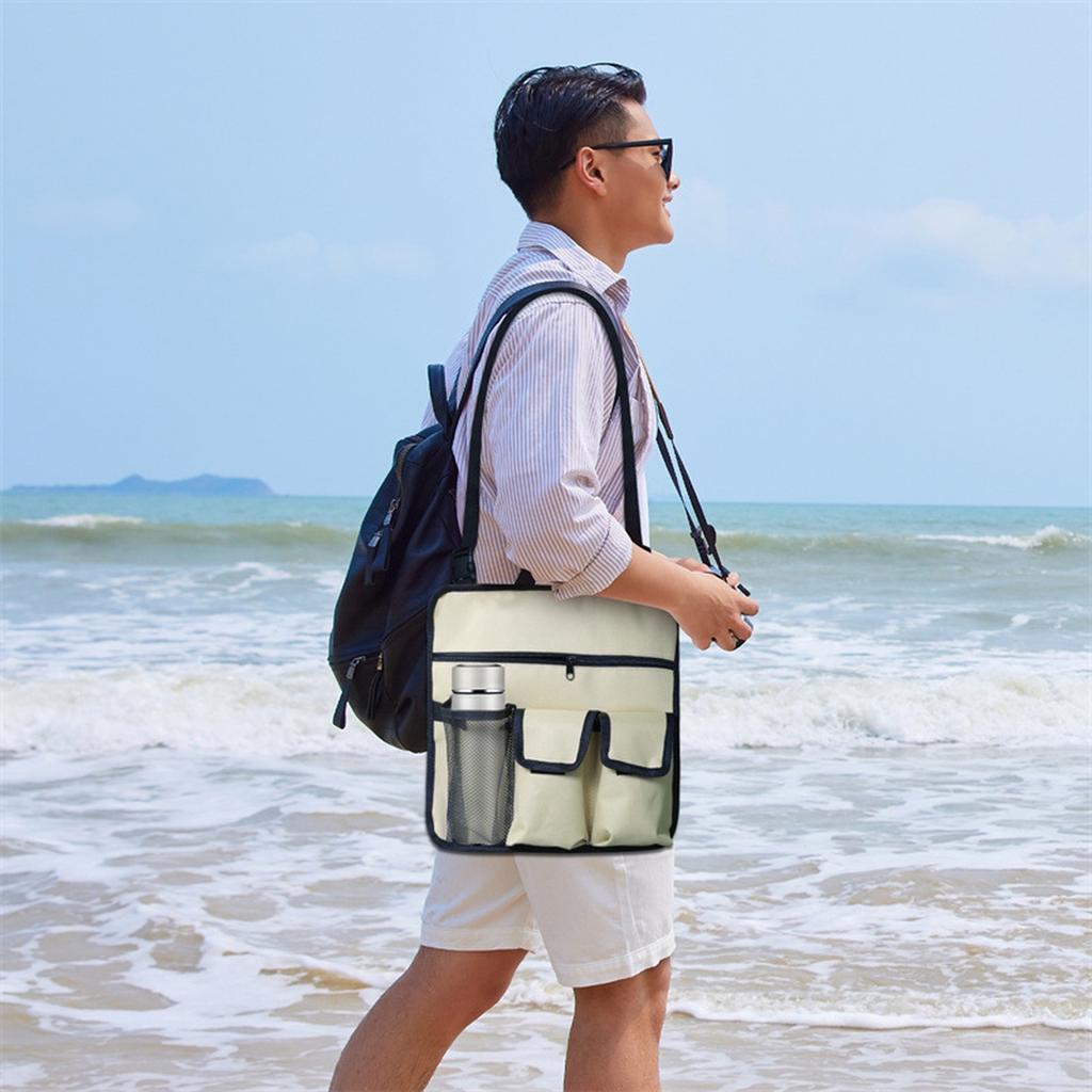 Beach Armrest Side Organizer Wearproof Multifunctional Easy To Clean 600D Oxford Cloth Beach Arm Chair Tote Bag for Travelling