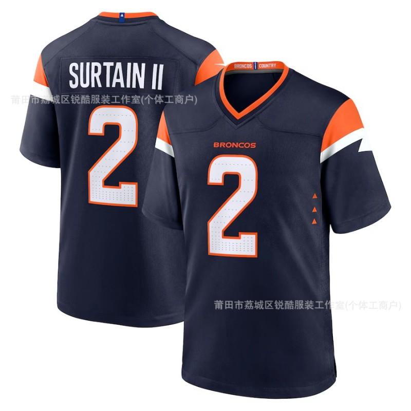 Denver Broncos NFL Fútbol Jersey Surtrin II 2 Hombres Mujeres Estilo Retro Ropa para Aficionados del Equipo Otoño Invierno