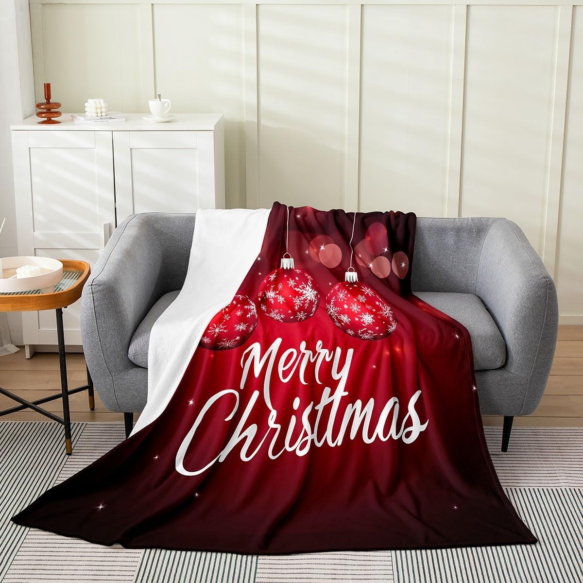 

Christmas Teddy Bears Gift Present Throw Blanket Festive Design for Living Room Decor Gift for Her HolidayStyle 70x100cm28x39in
