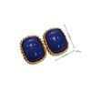 French Retro Large Square Resin Gemstone Unique Earrings Women'S 2026 High-End Sense Of Beautiful Stud Earrings