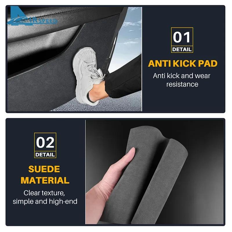 Suede Car Door Anti-kick Pad For Mazda 3 Axela BP 2024 2025 Leather Carbon Mat Accessories Protect