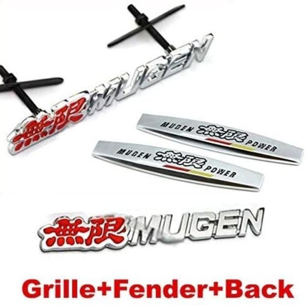 

4pcs Sets AM96 MUGEN POWER Front Grille Fender Side Sticker Back Sticker Car Emblem Badge For CR-Z FIT Crosstour Accord SPIRIOR CRV CIVIC CITY