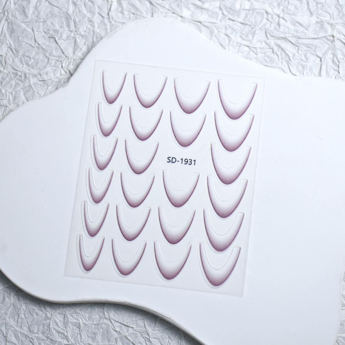 

Nail Art Gradient Crescent French Stickers - Ultra-Thin Smile Arc Nail Decals