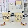 French retro butterfly mug for girls, high-end coffee cup, high-value ceramic water cup, birthday gift for girlfriends
