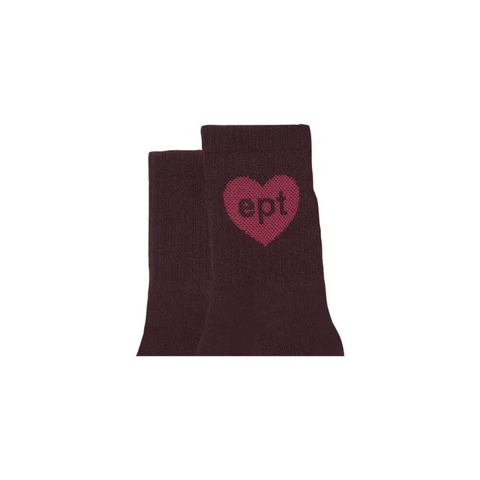 HEART SOCKS (BURGUNDY)