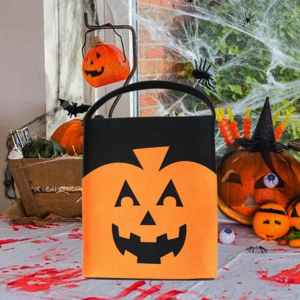 Halloween Gift Bag, Reusable And Versatile Candy Felt Tote Bag for Shopping, Party, Holiday