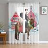 Panda Forest Funny Tulle Window Curtain for Livingroom Printed Sheer Curtain Home Decor Window Panels Chiffon Drapes