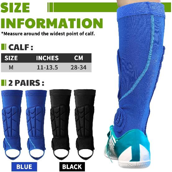 2 Pairs Soccer Shin Guards Kids, Football Ankle Protector Socks, Youth Shin Pads Protective Soccer Accessories, Football Equipment with Leg and Ankle