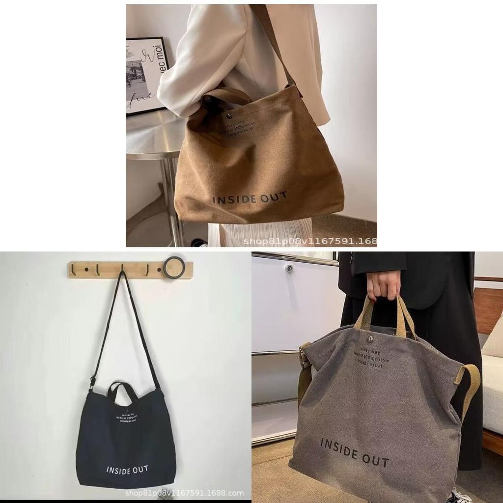 Borsa a tracolla in tela da uomo con grande capacità e design a lettere per l'uso quotidiano