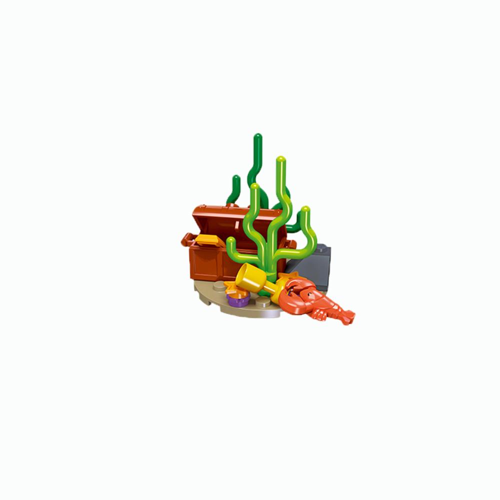 MOC Toys Sea Animals World Building Blocks Sets Dolphin Shark Devil Fish shell Seaweed Lobster Crab Coral Shell Gifts