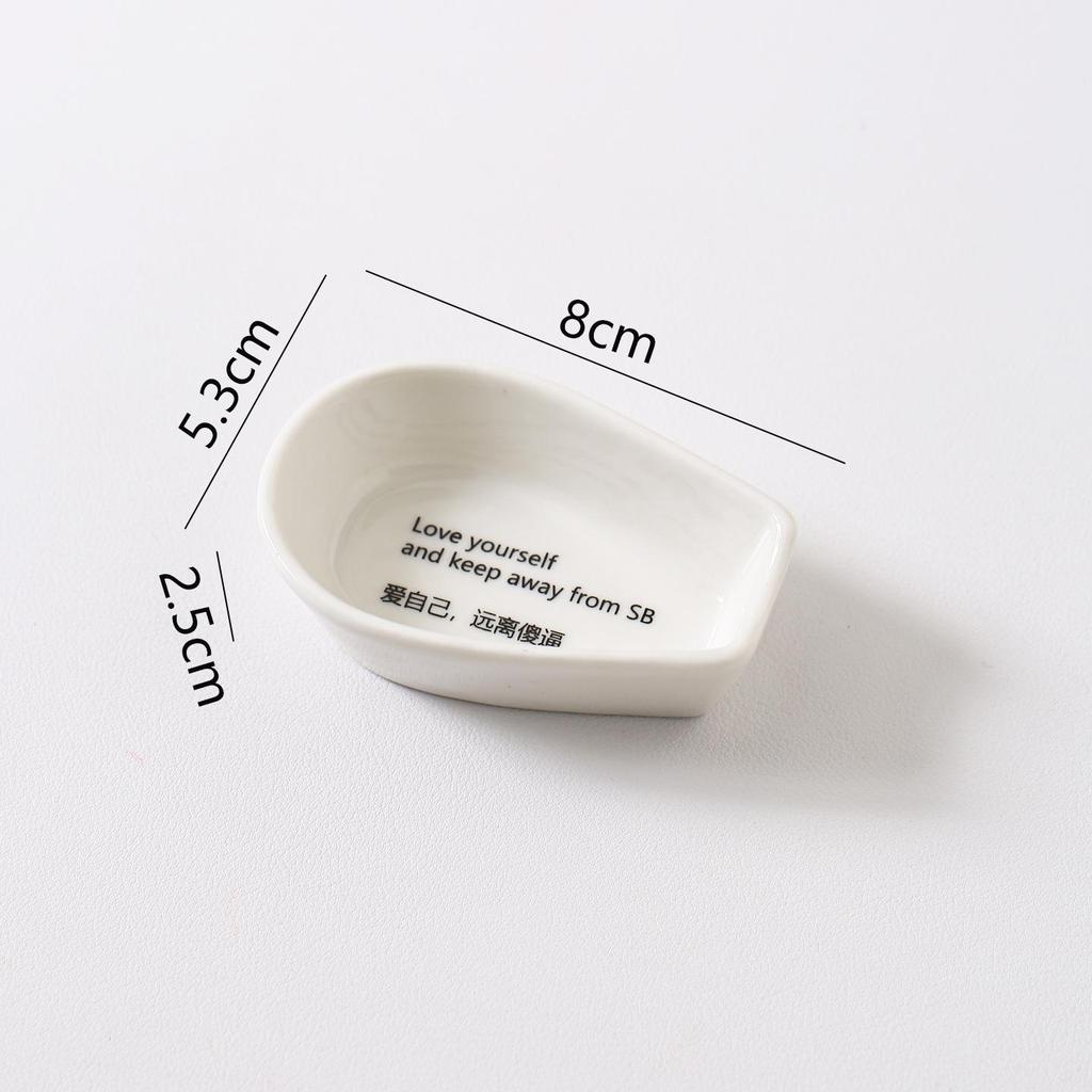 Pure White Ceramic Soup Spoon Holder and Mat