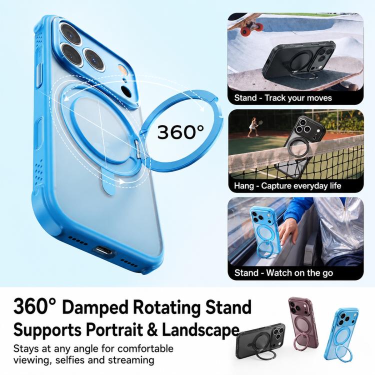 Hoop Series Magnetic 360 Rotating Invisible Stand Phone Case For iPhone 18 Pro Max, Shockproof Protective Cover