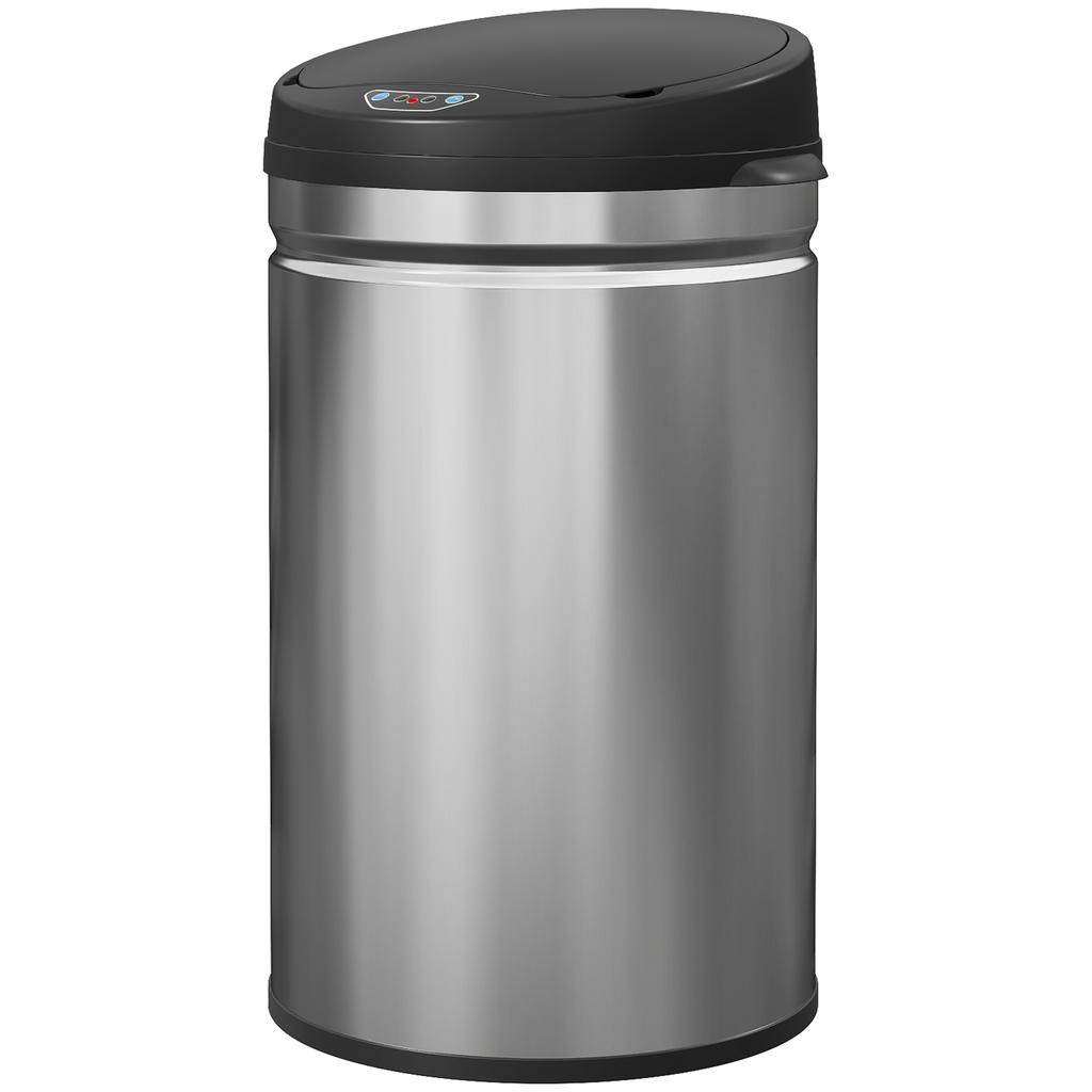 Trash Can, 30L, Infrared Sensor, Stainless Steel, Silver